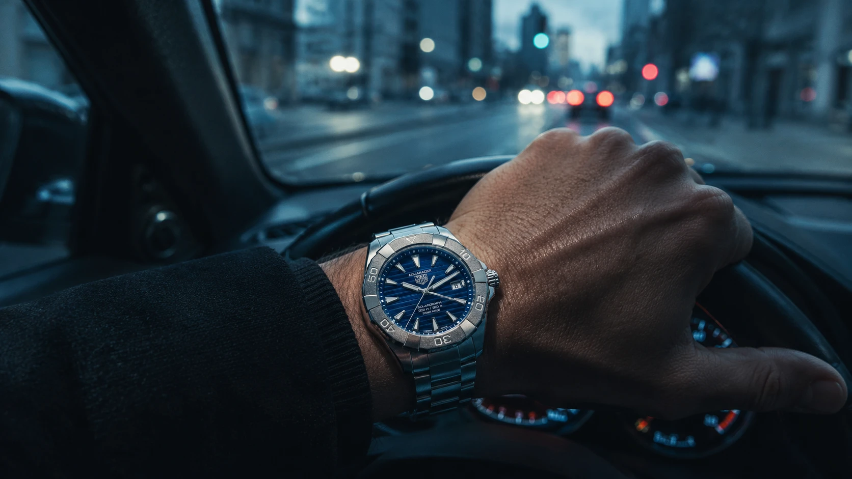 TAG Heuer Aquaracer Professional 200 夜間駕駛配戴